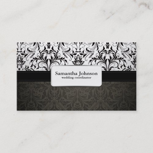 Elegant Damask Wedding Coordinator Business Cards