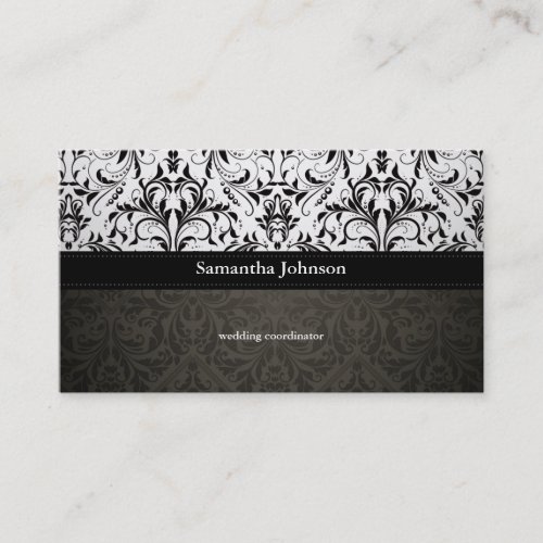 Elegant Damask Wedding Coordinator Business Cards