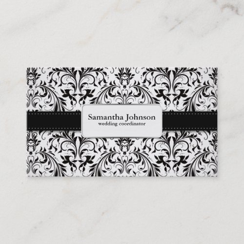Elegant Damask Wedding Coordinator Business Cards