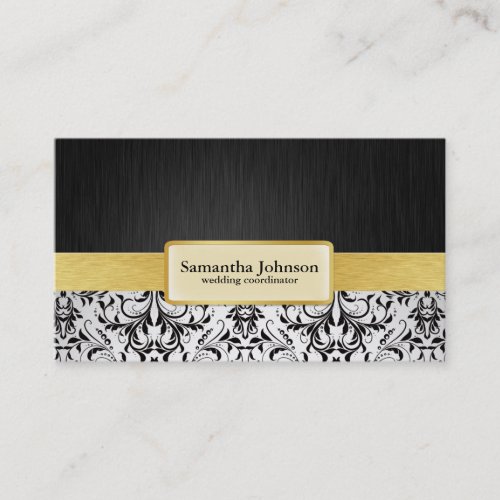 Elegant Damask Wedding Coordinator Business Cards