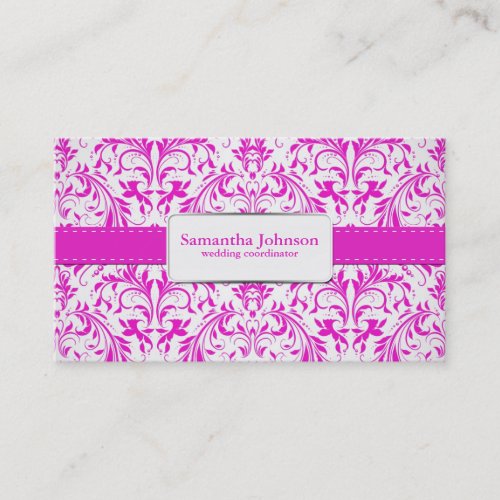 Elegant Damask Wedding Coordinator Business Cards