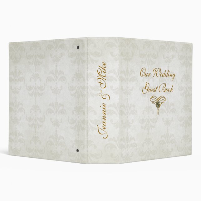Elegant Damask Wedding Guest Book Binder (Background)