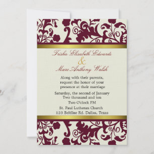 Elegant Damask Wedding Invitation