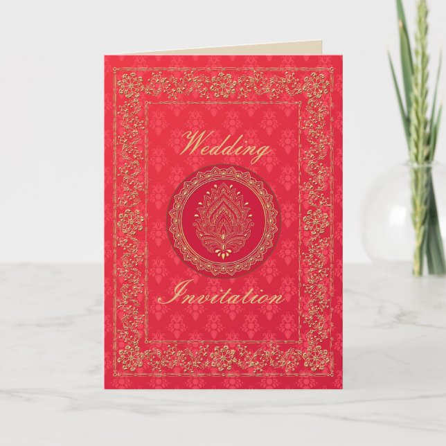 Elegant Damask Wedding - Invite / Greeting Card (Front)