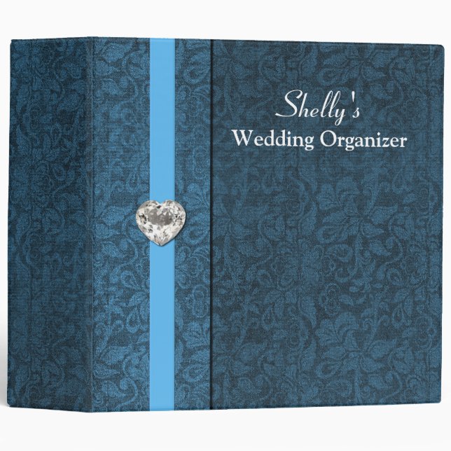 Elegant Damask Wedding Organizer Binder (Front/Spine)
