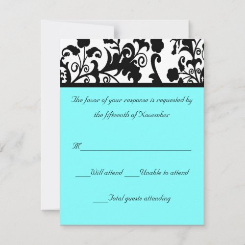 Elegant Damask Wedding Response Card