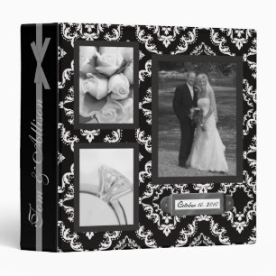 Elegant Damask Wedding Scrapbook Binder
