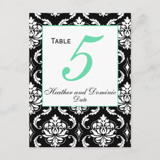 Elegant Damask Wedding Table Numbers