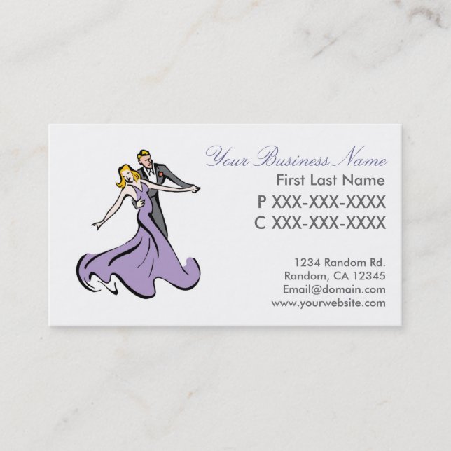 Elegant dance couple business cards (Front)