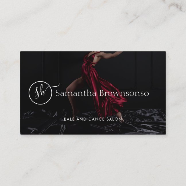 Elegant Dance Studio Instructor Business Card