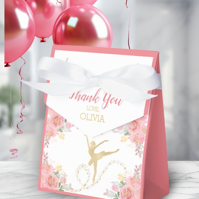 Elegant Dancer | Ballet Floral Custom Thank You  Favor Boxes (Elegant Dancer | Ballet Floral Custom Thank You Favor Boxes)