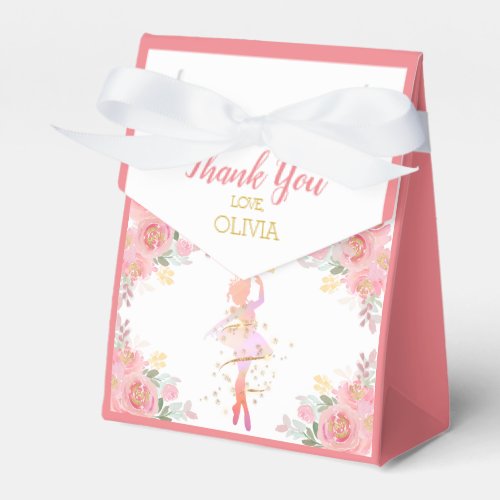 Elegant Dancer  Pink Ballet Custom Thank You Favor Boxes