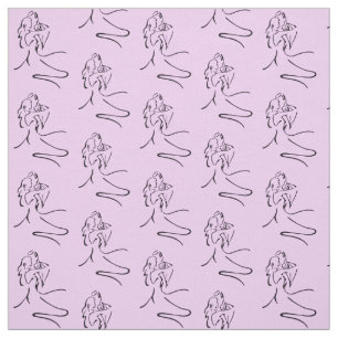 Elegant Dancers Motif Fabric