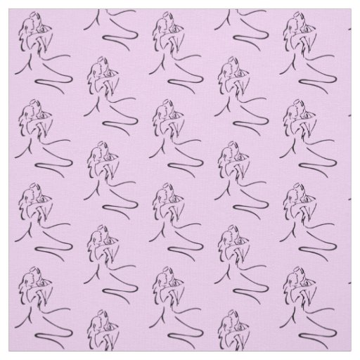 Elegant Dancers Motif Fabric