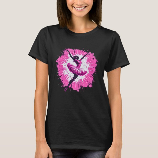 Elegant Dancing Ballerina Ballet Ladies Girls Ball T-Shirt (Front)