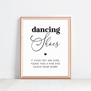 Elegant Dancing Shoes Heart Wedding Favor Sign