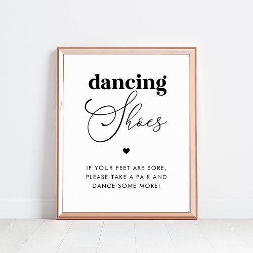 Elegant Dancing Shoes Heart Wedding Favor Sign