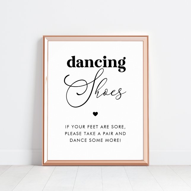 Elegant Dancing Shoes Heart Wedding Favor Sign (Creator Uploaded)