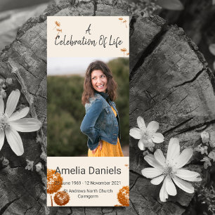 Elegant Dandelion Celebration Of Life Photo Card