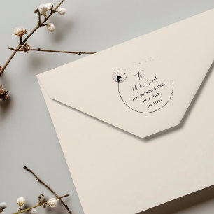 Elegant Dandelion Flower Return Address Self-inking Stamp