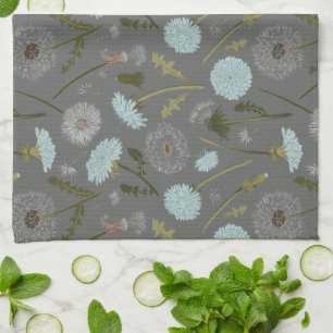 Elegant Dandelion Flowers Pattern Kitchen Towel