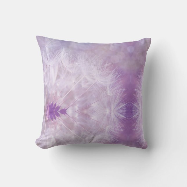 Elegant dandelion throw pillow (Front)