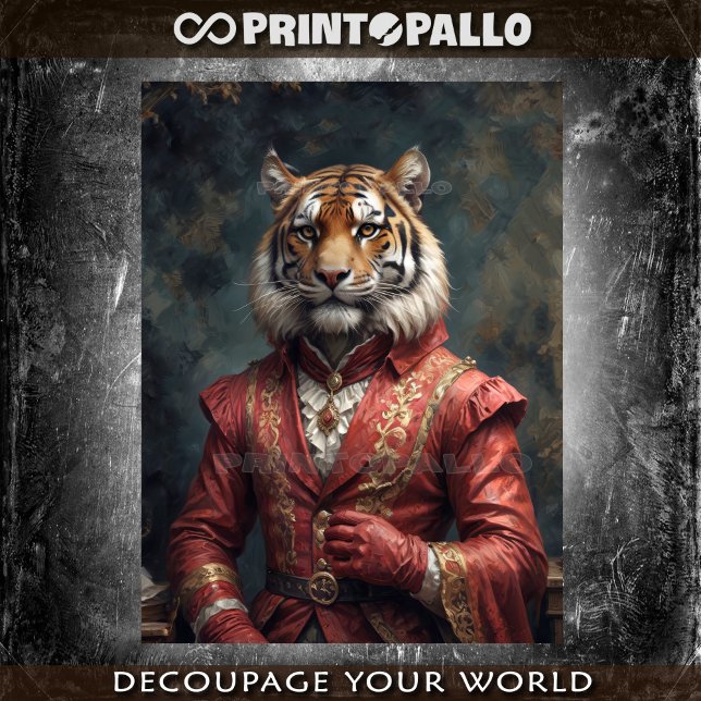Elegant dandy Tiger in late victorian age Tissue Paper (Creator Uploaded)