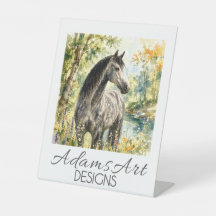 Elegant Dapple Gray Horse by Woodland Stream