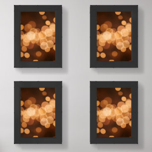 Elegant Dark and Gold Light Circles Wall Art Sets