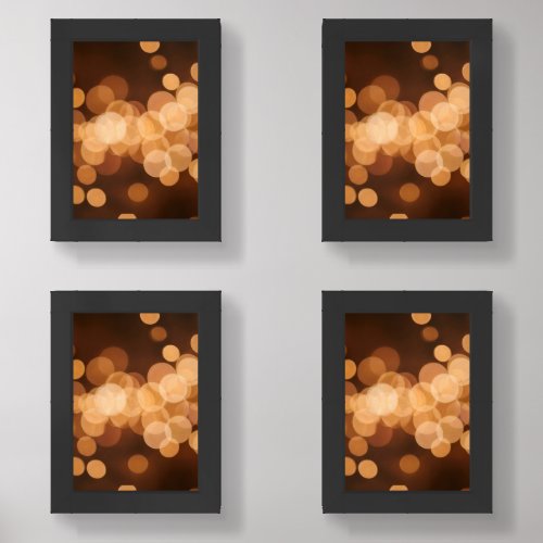 Elegant Dark and Gold Light Circles Wall Art Sets