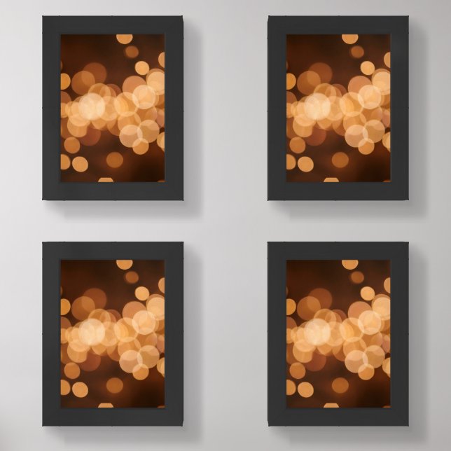 Elegant Dark and Gold Light Circles Wall Art Sets (Front)