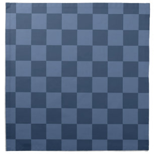 Elegant Dark and Light Blue Checkerboard Pattern Cloth Napkin