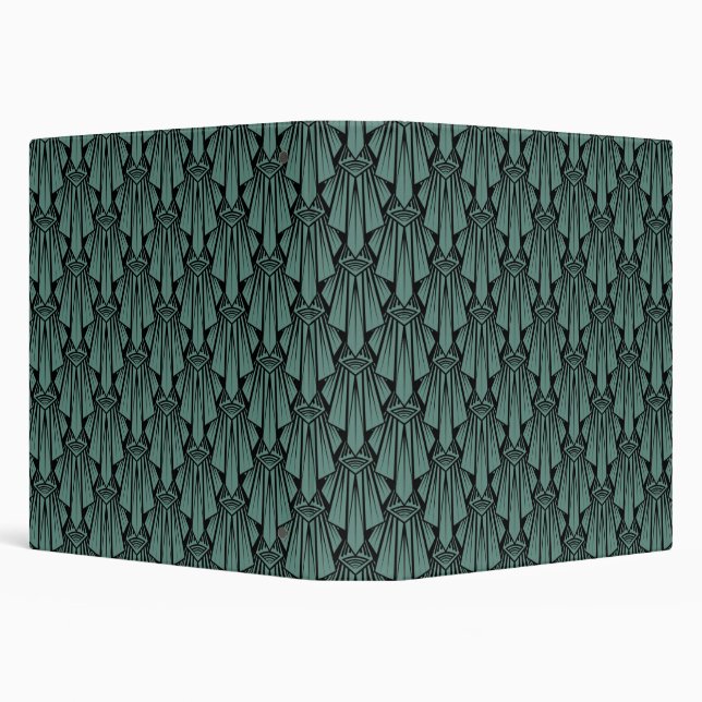 Elegant dark art deco abstract geometric elements 3 ring binder (Background)