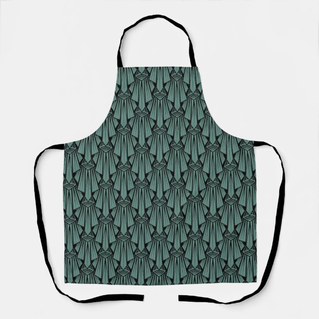 Elegant dark art deco abstract geometric elements  apron (Front)
