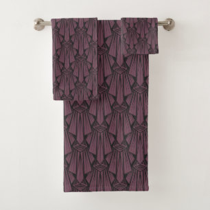 Elegant dark art deco abstract geometric elements bath towel set