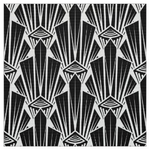 Elegant dark art deco abstract geometric elements fabric