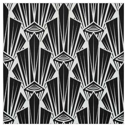 Elegant dark art deco abstract geometric elements fabric