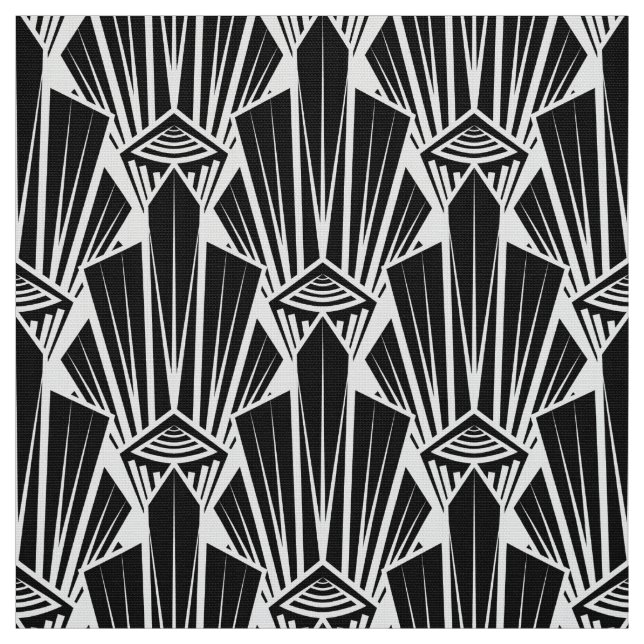 Elegant dark art deco abstract geometric elements fabric (Swatch)