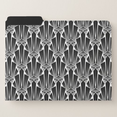 Elegant dark art deco abstract geometric elements file folder