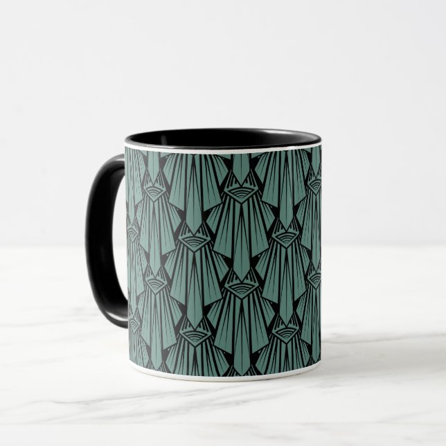 Elegant dark art deco abstract geometric elements mug (Front Left)