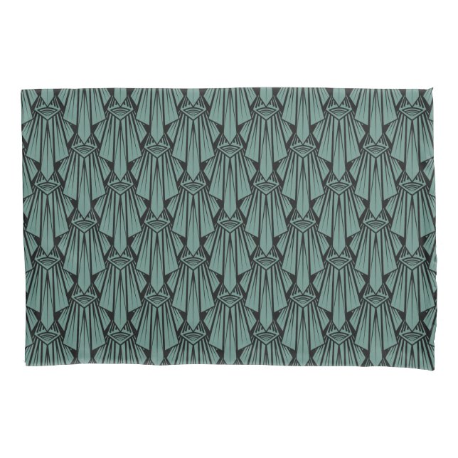 Elegant dark art deco abstract geometric elements  pillow case (Front)