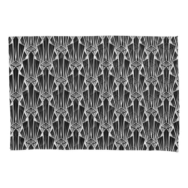 Elegant dark art deco abstract geometric elements pillow case (Front)