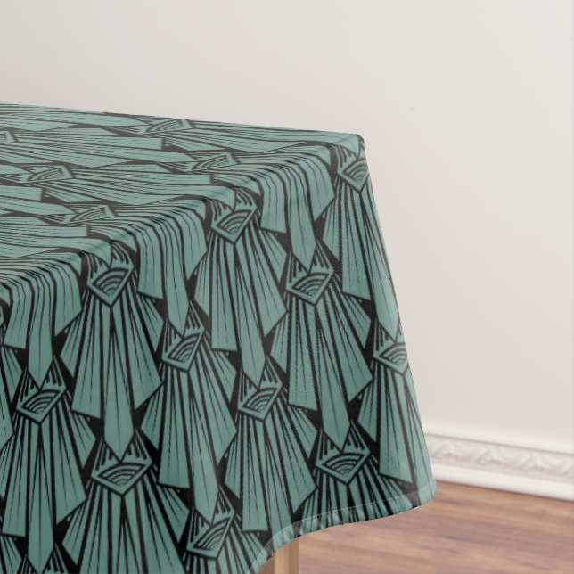 Elegant dark art deco abstract geometric elements  tablecloth (In Situ)