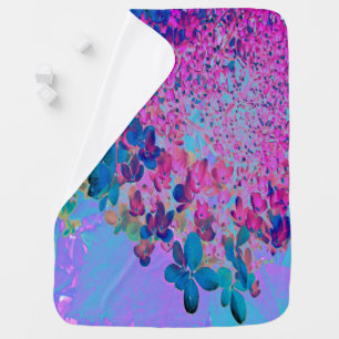 Elegant Dark Blue and Magenta Limelight Hydrangea Baby Blanket