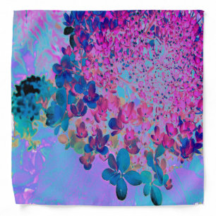 Elegant Dark Blue and Magenta Limelight Hydrangea Bandana