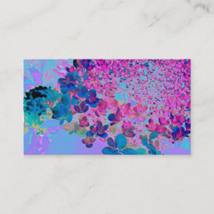 Elegant Dark Blue and Magenta Limelight Hydrangea Business Card