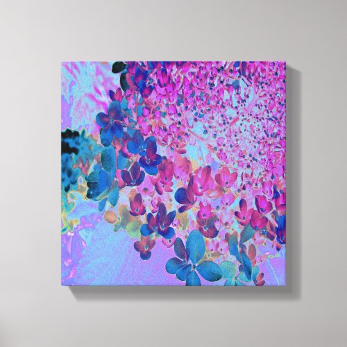 Elegant Dark Blue and Magenta Limelight Hydrangea Canvas Print