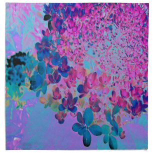 Elegant Dark Blue and Magenta Limelight Hydrangea Cloth Napkin