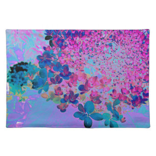 Elegant Dark Blue and Magenta Limelight Hydrangea Cloth Placemat