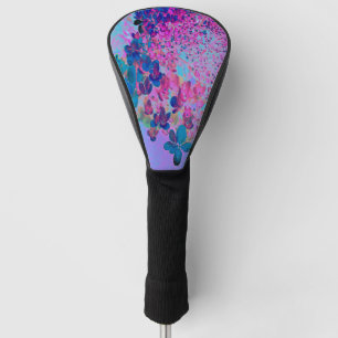 Elegant Dark Blue and Magenta Limelight Hydrangea Golf Head Cover